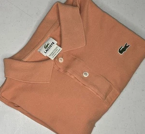 Lacoste Men's Shirt, Size 7, Orange, Short Sleeve, Polo, Solid, 1/4 Button - Picture 1 of 7