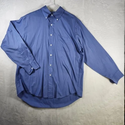 L.L. Camisa de vestir Bean azul para hombre manga larga con botones Oxford 17 34 Foto 1 de 4