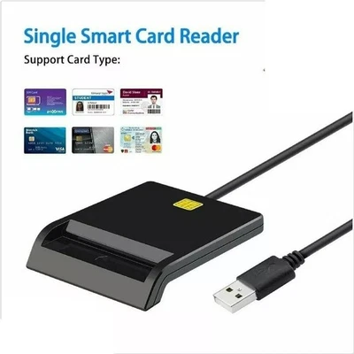 USB 2.0 Chipkartenleser Personalausweis Lesegerät Kartenleser für SIM ID Card DE - Bild 1 von 4