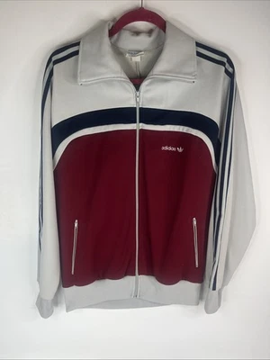 Vintage 1980s Adidas Tracksuit Zip Up Top Track Suit Top Size L Made In Taiwan - Image 1 of 4