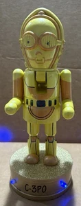 Rare Vintage Star Wars Wooden C-3PO Nutcracker 7.5" Statue Figure W LED Lights - Bild 1 von 8