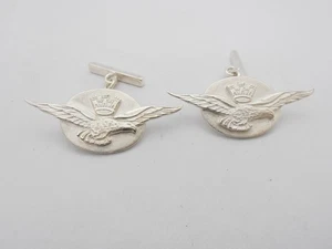 Italienische Luftwaffe: Manschettenknöpfe aus 925er Silber - Adler Patent Pilot - Bild 1 von 6