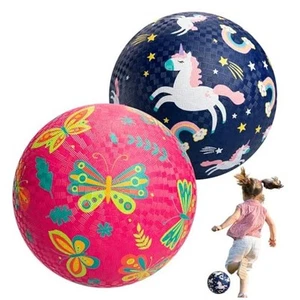 2 Packs Playground Balls for Toddler Kids 8.5 inches Cartoon Rubber Ball with - Picture 1 of 7