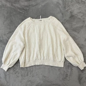 Free People Found My Friend Sweatshirt genoppt Ballonärmel creme MEDIUM - Bild 1 von 6