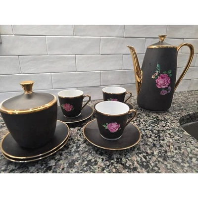 Juego parcial de servicio de café de porcelana Baviera vintage años 60 LEER DEFECTOS Foto 1 de 4