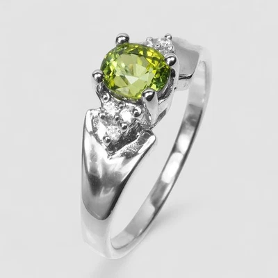 Lavish Green Tourmaline Handmade 925 Sterling Silver Finish Fine Rings Size 6.5 - Image 1 of 4