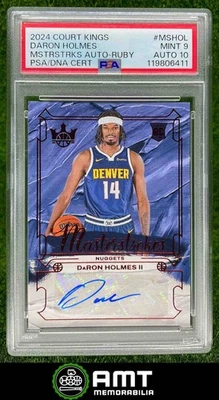119806411 2024-25 Panini Court Kings DaRon Holmes II Ruby 9/75 PSA 9 Auto 10 RC - Image 1 of 3