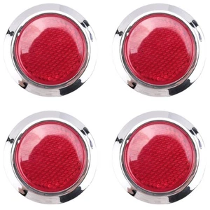 4 Pcs Auto Car Plastic Round Reflective Reflector Sticker Red Z2Y57893 - Picture 1 of 3