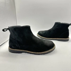 Birkenstock-Melrose Leather Ankle Boot Women 9 US EUR 40 Black Side Zip - Imagen 1 de 9