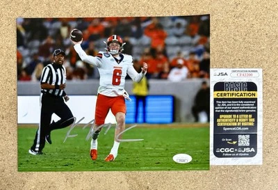 Kyle McCord Signed Autographed Syracuse Orange QB 8x10 Photo JSA COA - Image 1 of 2