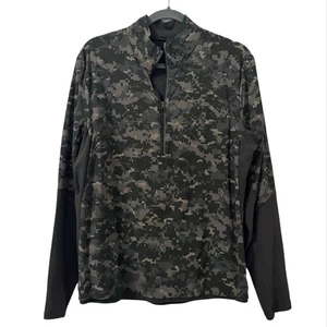 Camicia Lululemon 1/2 Zip Uomo Grande Verde Mimetico Surge Scudo Caldo Run 2.0 Rara Funzionante - Foto 1 di 7