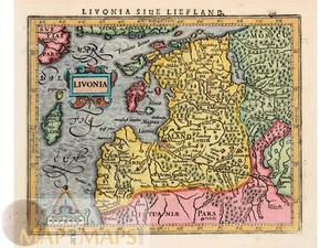 Livonia Estonia Latvia Old Map – Mercator & Janssonius 1632 - Picture 1 of 1