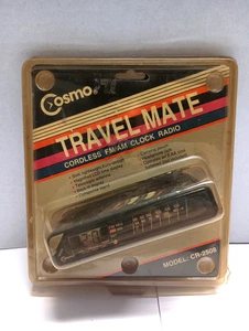 Radio Reloj AM/FM Inalámbrico Vintage Cosmo CR-2508 Travel Mate Nuevo de Lote Antiguo Sellado Negro - Imagen 1 de 3