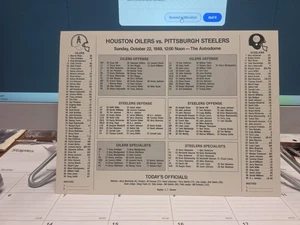 Vintage NFL Flip Card Media 1989 Astrodome HOUSTON OILERS Vs PITTSBURGH STEELERS - Picture 1 of 2