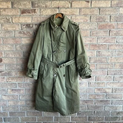 Abrigo verde trinchera de la Guerra de Corea OG-107 1953 talla pequeña Foto 1 de 4
