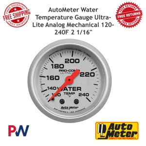 Medidor de temperatura del agua AutoMeter Ultra-Lite analógico mecánico 120-240F 2 1/16" - Imagen 1 de 8