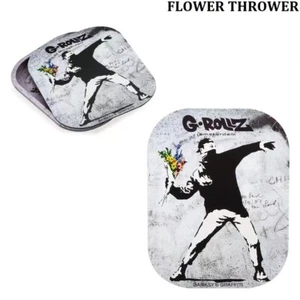 2-Part G-ROLLZ Banksy's Graffiti Magnet Cover Tray, 7" X 5.5", Flower Thrower - Picture 1 of 1