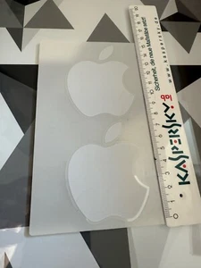 Apple Aufkleber Sticker x2 white L Wetterfest - Photo 1/1
