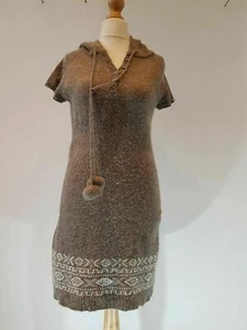 SoulCal Women's Brown Knitted Hooded Sweater Dress UK 10 Nordic Pattern - Picture 1 of 10