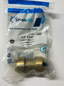 Sharkbite 3/4" Push-to-Connect x 3/4" Push-to-Connect Acoplamiento 818086, U016LF Z - Imagen 1 de 1