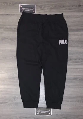 Pantalones deportivos POLO RALPH LAUREN para hombre grandes y altos negros bordados con logotipo polar Foto 1 de 4