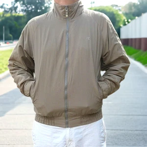 Champion Chaqueta Hombre Beis Gris Tórtola Logo Pequeño Vintage 00S Luz Talla L - Imagen 1 de 12