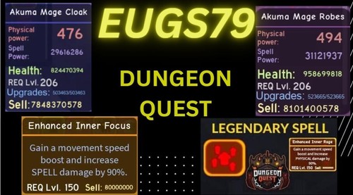 Dungeon Quest(Akuma mage cloak-Akuma Robe-Enchanted inner rage ...