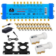 Multischalter 9/12 Multiswitch Switch 4K Verteiler 12 Teilnehmer + 2 LNB FullHD
