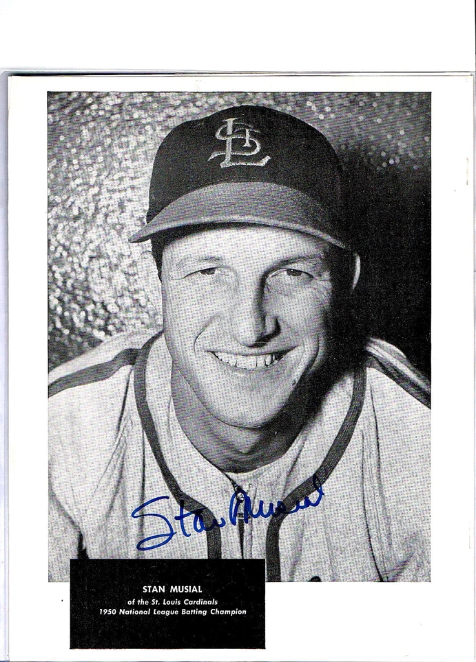 CARDINALS STAR AND HALL OF FAMER STAN MUSIAL SIGNED 8X10 PICTURE  - Image 1 of 1