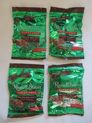 (4) Russell Stover nueces sin azúcar delicia nueces caramelo y chocolate 3 OZ cada una Foto 1 de 2