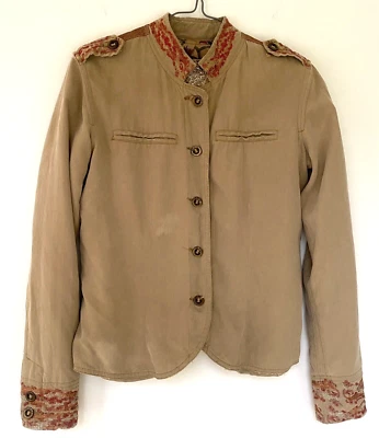 Jaqueta de seda Da-Nang com lua dourada bordada - XS - Imagem 1 de 4