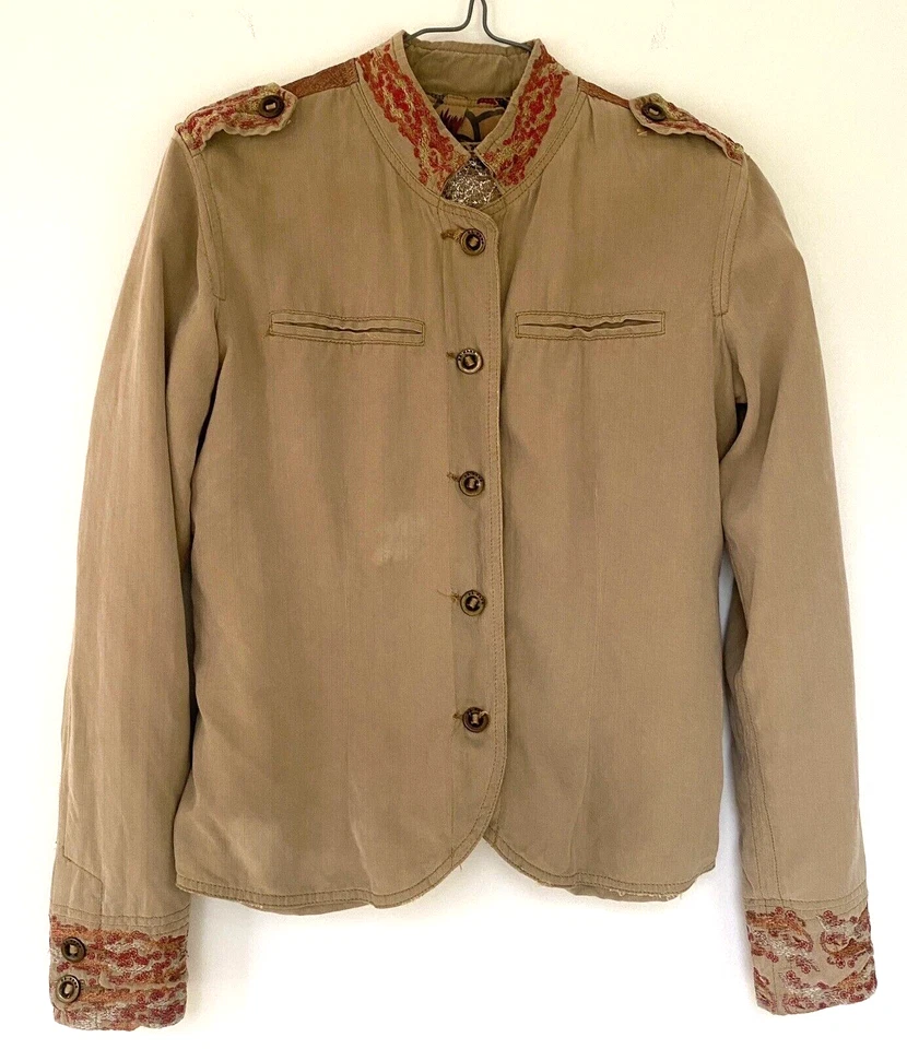 Da-Nang Silk Jacket with Embroidered Golden Moon - XS - Image 1 of 4