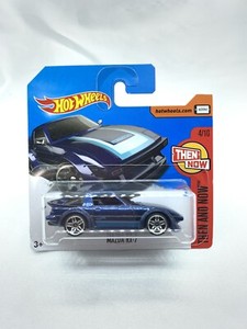 2017  Hot Wheels Blue MAZDA RX-7   Then and Now Card  short card
