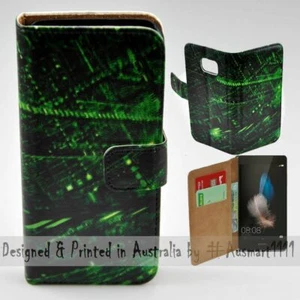 For Huawei Series - Matrix Abstract Theme Print Wallet Mobile Phone Case Cover - Picture 1 of 3