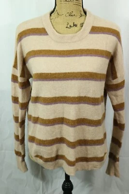 Suéter tejido Madewell S mezcla de lana alpaca rugby rayas pulóver hombro caído Foto 1 de 4