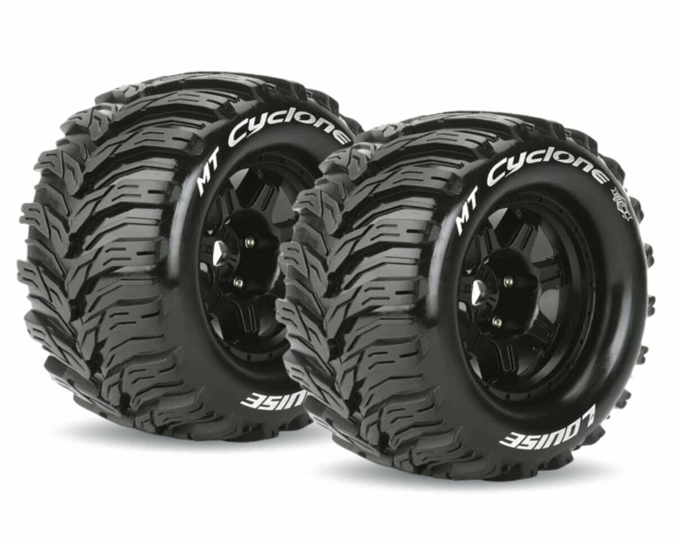 LOUISE MFT MT 3.8 Cyclone Reifen 1/8 auf Offset Felge Monster Truck LOUT3323BH . - Bild 1 von 1
