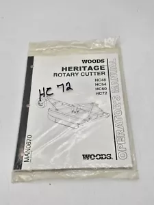 2012 Woods HC48/54/60/72 heritage rotary cutter operator's manual new in bag - Picture 1 of 2