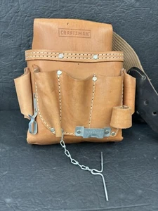 Craftsman Tool Holder 40487 Tan 100% Saddle Leather Mexico - Picture 1 of 9