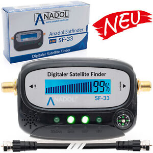 Sat Finder Digital SATFINDER SF-33 LCD Display TON Kompass HDTV UHD 4K Zubehör