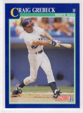 Craig Grebeck 1991 Score Baseball Base Common #69 Chicago White Sox
