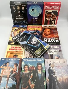 Lot 12 VHS Movies & VHS Head Cleaner Action Adventure Drama Thriller 80s 90s - Picture 1 of 14