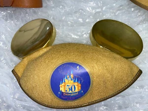 Disneyland’s 50th Anniversary Gold Mickey Mouse Ears Dated July 17 2005 - Picture 1 of 2