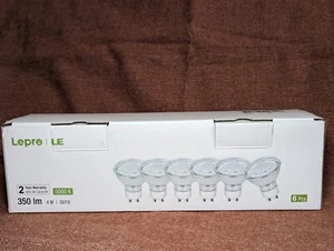 Lepro 6 Pack Bulbs LE GU10 Recessed Track Lighting, 5000 Daylight White - Picture 1 of 6
