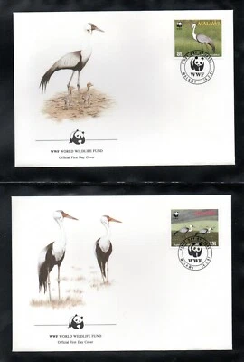 Malawi 1987 Birds/Crane/WWF/ (Michel 477/80) nice used on FDC - Image 1 of 2