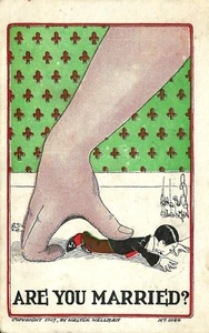 Humor PC. '¿Estás casado?' Thumb Squashing Man. c1907. Publicado 1908. HC01 - Imagen 1 de 2