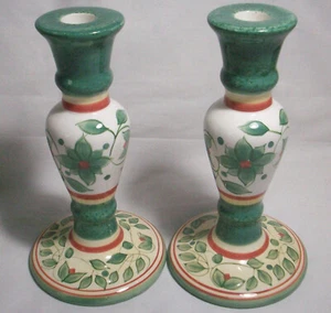 Pfaltzgraff FRENCH QUARTER: Pair of Stoneware Candlesticks: EXC: NR - Picture 1 of 6