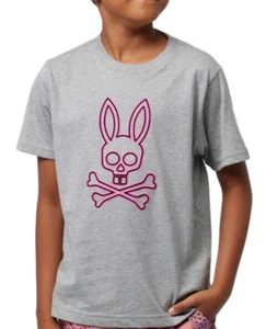 PSYCHO BUNNY T SHIRT GRAY PSYCHO BUNNY TEE KIDS B0U431Z1PC GREY - Picture 1 of 1