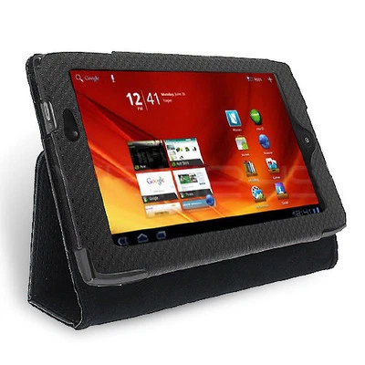 Black Textured Tri-Stand Wallet Case for Acer Iconia Tab A100 Premium Case - Image 1 of 4