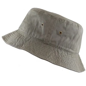 Unisex Cotton Denim Bucket Hat UPF 50 Packable Summer Travel Sun Beach Hat - Picture 1 of 8