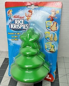 NEW KELLOGG'S Rice Krispies 3D Treat Mold Christmas Tree Green 2-Pc Snack - Picture 1 of 10